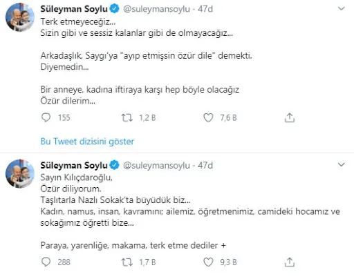Son dakika: Bakan Soylu Twitter üzerinden Özür dile diyen Kılıçdaroğlu’na yüklendi