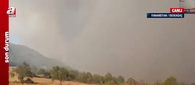 Dedeağaç’taki orman yangını kontrol altına alınamıyor! Yangın Türk köylerine ulaştı