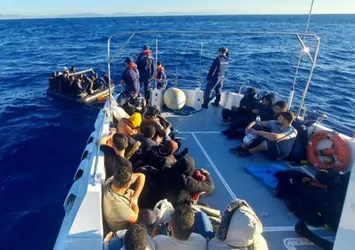 Datça'da 64 göçmen kurtarıldı