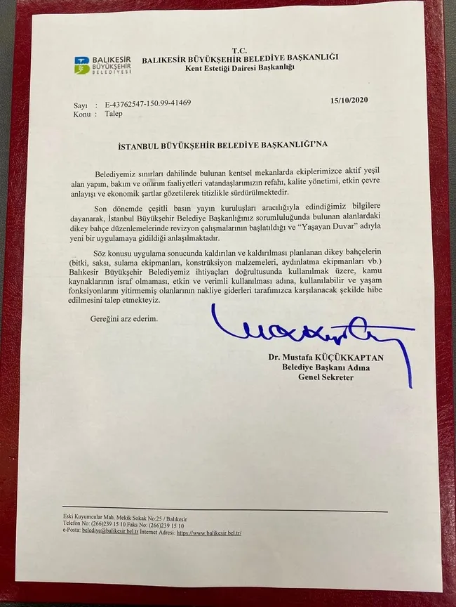 AK Partili Balıkesir Büyükşehir Belediyesi’nden CHP’li İstanbul Büyükşehir Belediyesi’ne "Dikey Bahçe" çağrısı! - 3