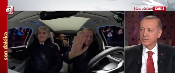 Başkan Erdoğan Togg’un direksiyonunda! O görüntüler ilk kez A Haber ekranlarında yayınlandı! Araç çok huzurlu ve rahat