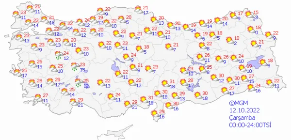 1665497735845.png Sıcaklıklar bir anda düşecek! Kuvvetli sağanak yağış yolda! Meteoroloji'den üst üste uyarılar... İstanbul Ankara İzmir hava durumu - 5