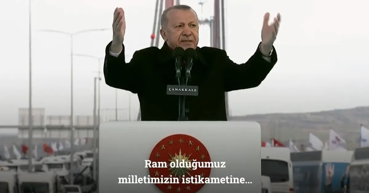 Başkan Erdoğan'dan 1915 Çanakkale Köprüsü paylaşımı: Hakkaniyetin sembolü