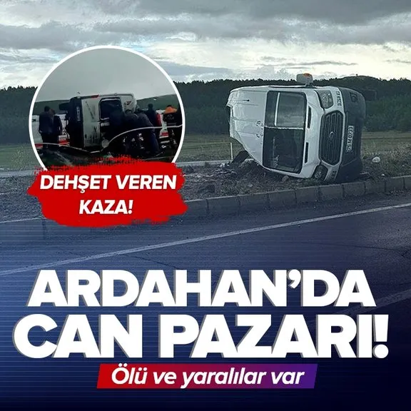 Ardahan’daki kazada can pazarı! Yoldan çıkan minibüs yan yattı: 1 ölü 13 yaralı
