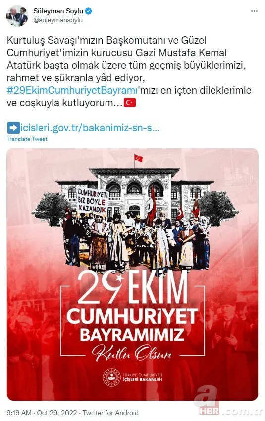 Cumhuriyet 99 yaşında! Siyasilerden 29 Ekim Cumhuriyet Bayramı mesajları 3
