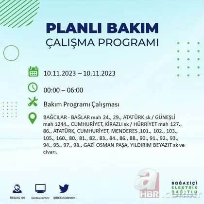 İstanbul’da elektrik kesintisi! BEDAŞ saat vererek vatandaşları uyardı! Listede çok sayıda ilçe var...
