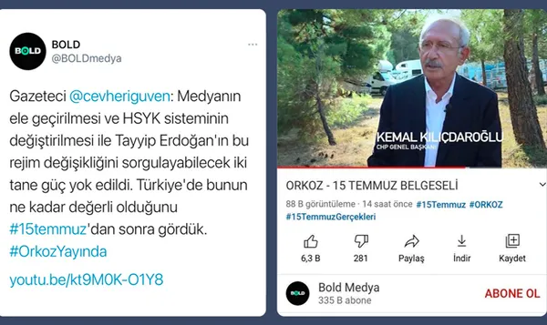 FETÖ’cüler 15 Temmuz belgeselinde CHP Genel Başkanı Kemal Kılıçdaroğlu’nun Başkan Erdoğan’a hakaretlerine yer verdi!