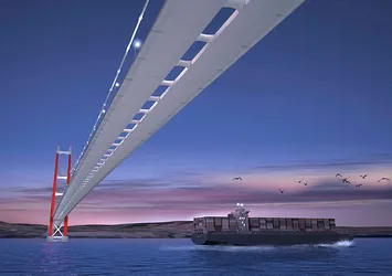 1915 Çanakkale Köprüsü'nde kazık çakım çalışmaları deniz üzerinden ilk kez görüntülendi