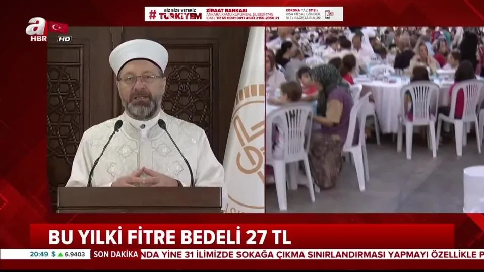 Diyanet İşleri Başkanı Prof. Ali Erbaş’tan oruç fitre ve teravih namazı açıklaması! 2020 yılı fitre miktarı ne kadar? |Video