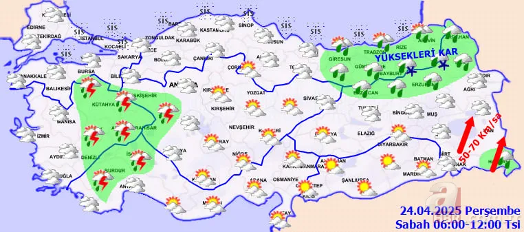 Gök gürültülü sağanak vuracak! 20 il için sarı kodlu fırtına uyarısı geldi: Meteoroloji 24 Nisan hava durumu 9