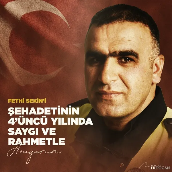 Son dakika: Başkan Erdoğan’dan şehit kahraman polis Fethi Sekin paylaşımı!