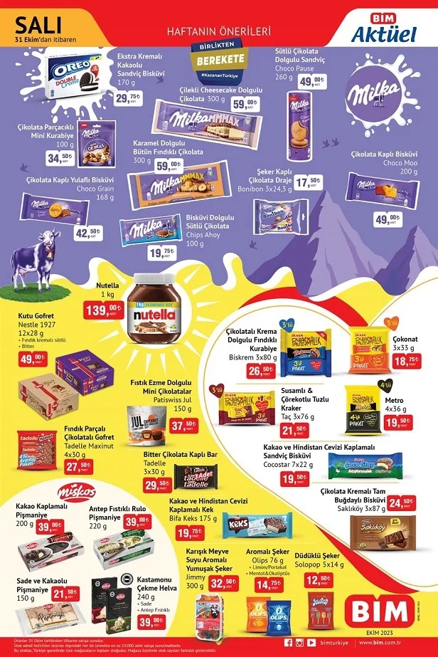 7 Kasım BİM aktüel ürünler kataloğu yayınladı! BİM afişinde 1,5 kg tost peyniri 219 TL’den, süt 22,75 TL’den, dev kağıt havlu 45 TL’den satılacak