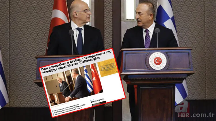 Dışişleri Bakanı Mevlüt Çavuşoğlu ve Yunan Mevkidaşı Nikos Dendias'ı manşetten verdiler! Yunan medyasında skandal ifadeler 1