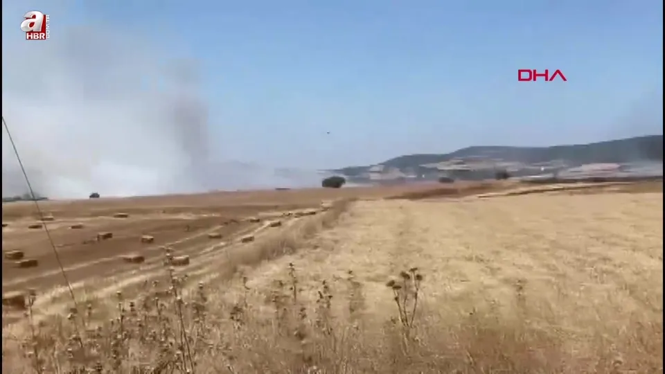 Çanakkale’de tarım arazisinde yangın