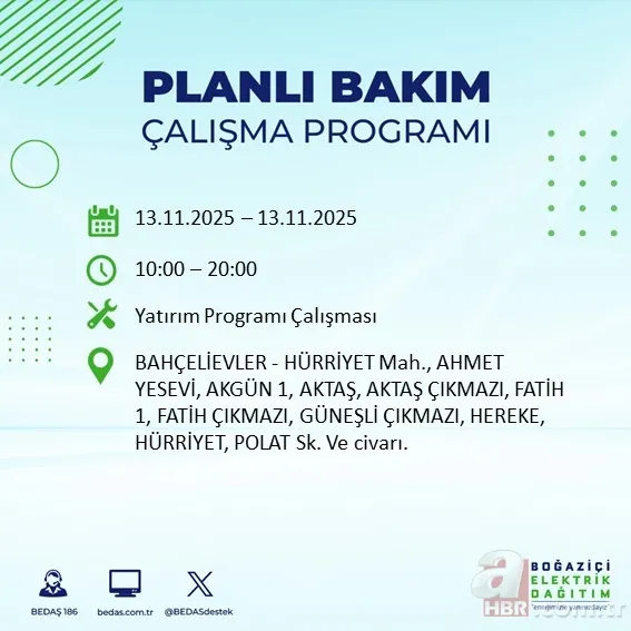 İSTANBUL’DA 10 SAATLİK KESİNTİ! Elektrikler ne zaman gelecek, hangi ilçelerde kesinti olacak? 5