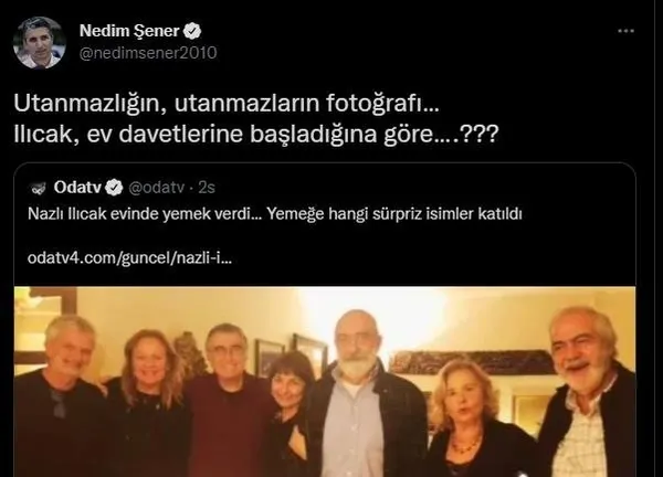 FETÖ’cü Nazlı Ilıcak’ın evinde örgüt yemeği! Sosyal medyadan sert tepkiler