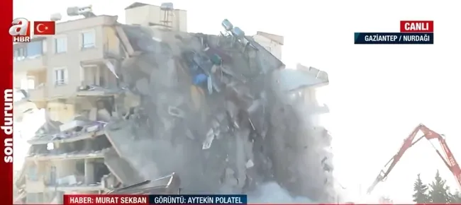 Gaziantep’te depremlerin acı izleri! Nurdağı'nda hasarlı binalar yıkılıyor