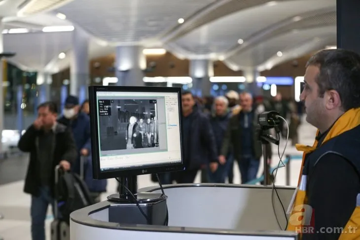 Çin'den gelen yolcular termal kamera ile kontrol edildi