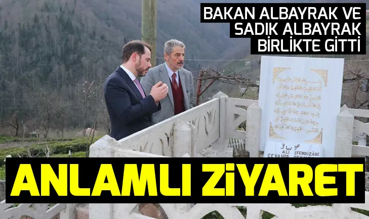Bakan Albayraktan babası Sadık Albayrak ile anlamlı ziyaret