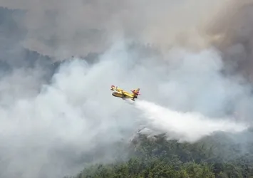 Uçakların alevlerle savaşı! Muğla'daki yangına havadan müdahale