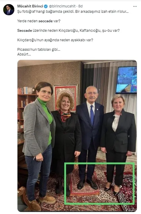 Kemal Kılıçdaroğlu ayakkabılarıyla seccadenin üzerinde poz verdi! Sosyal medyadan tepki yağdı! Kendisini bakın nasıl savundu