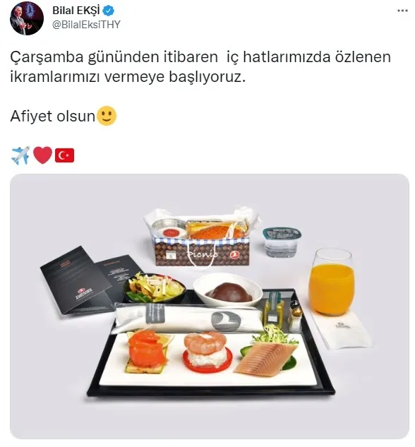 THY’den iç hatlarda ikram servisi açıklaması