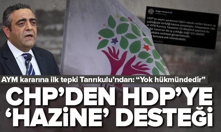 ’Hazine’ kararı sonrası CHP’den HDP’ye destek