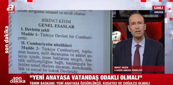 TBMM Başkanı Numan Kurtulmuş’tan yeni anayasa açıklaması: Türkiye’nin boynunun borcudur