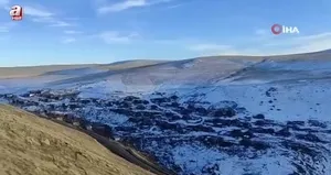 Ardahan’ın yüksek kesimlerinde kar yağışı