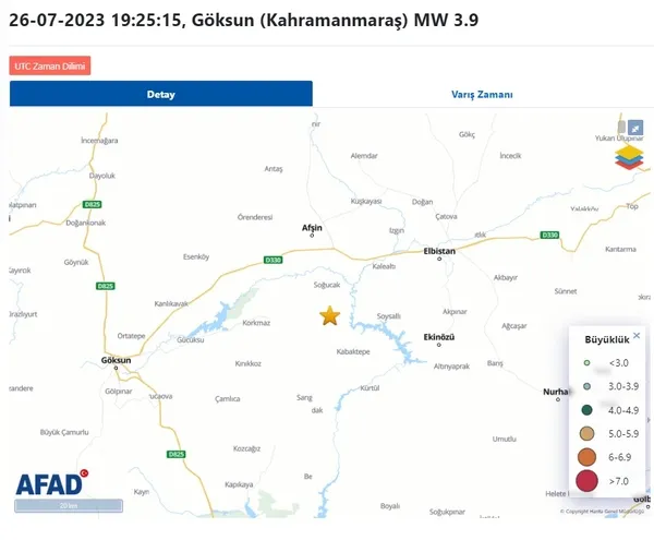 Kahramanmaraş'ta 3.9 büyüklüğünde deprem | 2023 son depremler listesi - 1