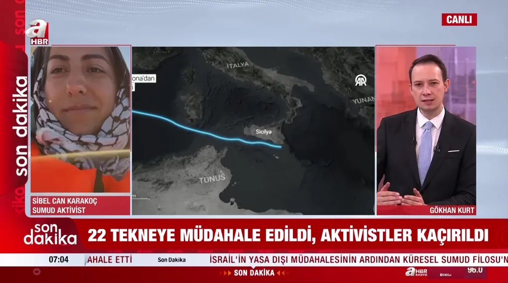 Sumud Filosu aktivistleri A Haber'de