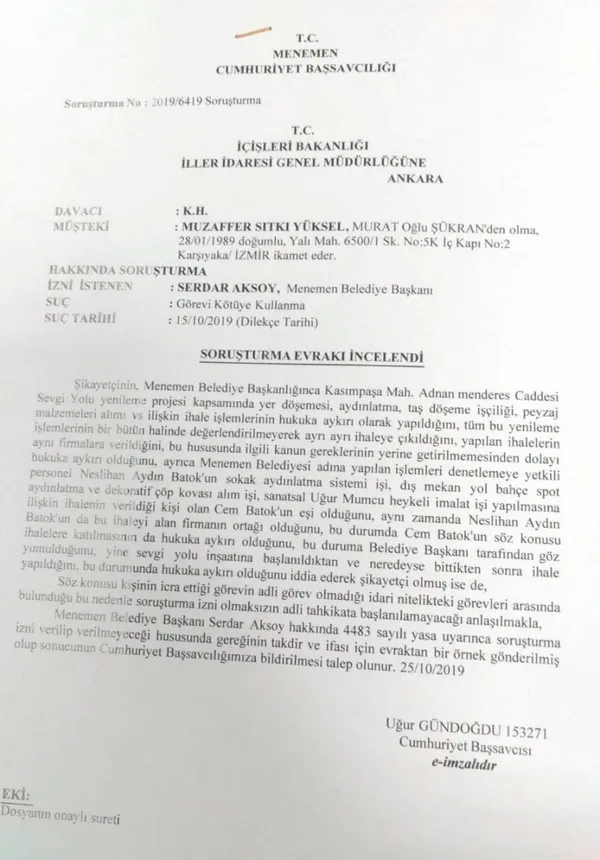 CHP’li Menemen Belediye Başkanı Serdar Aksoy’un suç dosyası kabarık çıktı!
