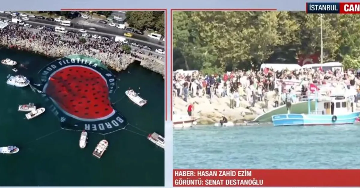 İstanbul Boğazı'nda Gazze'ye destek eylemi