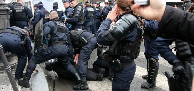 Fransız polisinden Filistin destekçilerine sert müdahale! “Macron İsrail’in işbirlikçisi”