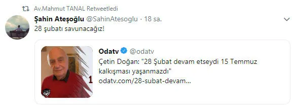 Mahmut Tanal'dan 28 Şubat'a destek! Başörtüsü ve İslam'a nefret kustu - 1