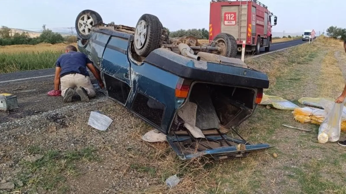 Kontrolden çıkan otomobil takla attı: 1 yaralı