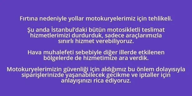 Getir, Yemek Sepeti, Banabi, İste Gelsin çalışıyor mu? Getir, Yemek Sepeti, Banabi, İste Gelsin yarın çalışacak mı? Yasak geldi... - 1