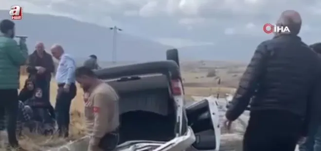 Erzincan'da takla atan araçtaki 4 kişi yaralandı