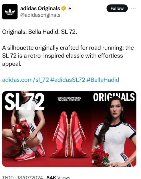 Bella Hadid’in reklam yüzü olduğu Adidas’tan skandal! Siyonistler rahatsız oldu diye özür dilediler