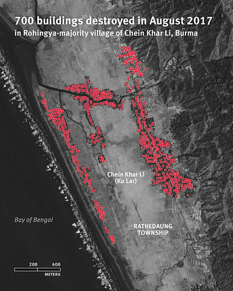 Arakan'da yakılan köylerin uydu görüntüleri yayınlandı - 1