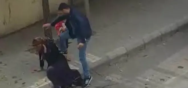Gaziantep’te sokak ortasında kadına şiddet kamerada