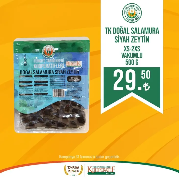 Tarım Kredi Market indirimlerinde son 6 gün! Katalogda yok yok! Çamaşır deterjanı 99.90, Ayçiçek yağı 36.90, Süzme peynir 64.90, zeytin 57.90 TL...