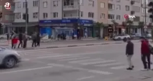 Kaza anı kask kamerasına yansıdı