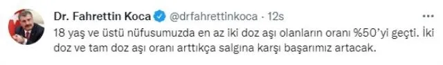 SON DAKİKA! Sağlık Bakanı Koca hatasını düzeltip tabloyu yeniden paylaştı - 1