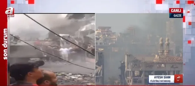 Bombardıman altındaki Gazze’den canlı gelişmeler! Filistinli Ayesh Siam A Haber’de anlattı