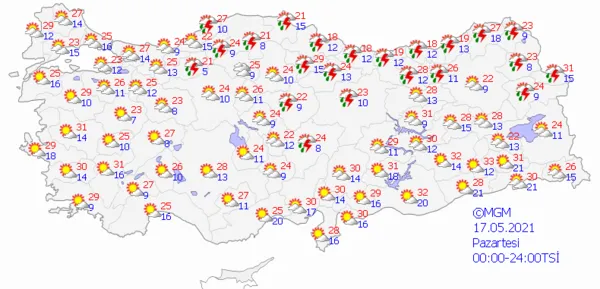 1621004103591.png Meteoroloji Genel Müdürlüğü açıkladı! Tam kapanma sonrasında hava nasıl olacak? İstanbul Ankara İzmir hava durumu - 5