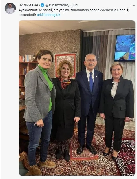 Kemal Kılıçdaroğlu ayakkabılarıyla seccadenin üzerinde poz verdi! Sosyal medyadan tepki yağdı! Kendisini bakın nasıl savundu