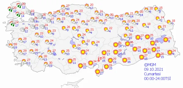 1633466896547.png Meteoroloji'den çok sayıda ile sağanak yağış ve kuvvetli fırtına uyarısı! 5 günlük hava durumu raporunda flaş detaylar! İstanbul Ankara İzmir hava durumu - 9