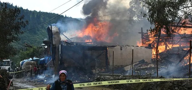 Kastamonu’daki Gökceöz köyünde büyük yangın! 10 eve tamamen kül oldu! İşte ilk görüntüler...