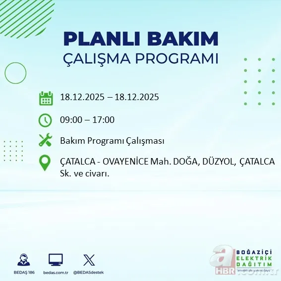 İlçe ilçe duyuruldu! İstanbul’da 10 saatlik elektrik kesintisi: BEDAŞ-AYEDAŞ listesi 9